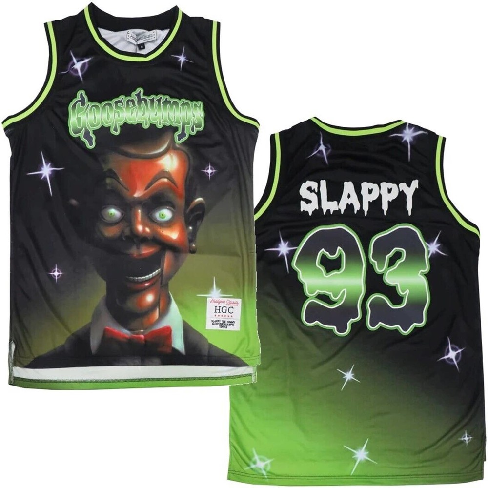 Goosebumps Slappy The Dummy Mens Headgear Classics Embroidered Basketball Jersey